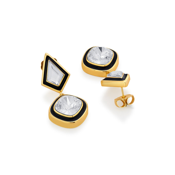 Bougie Duo Crystal Drop Earrings