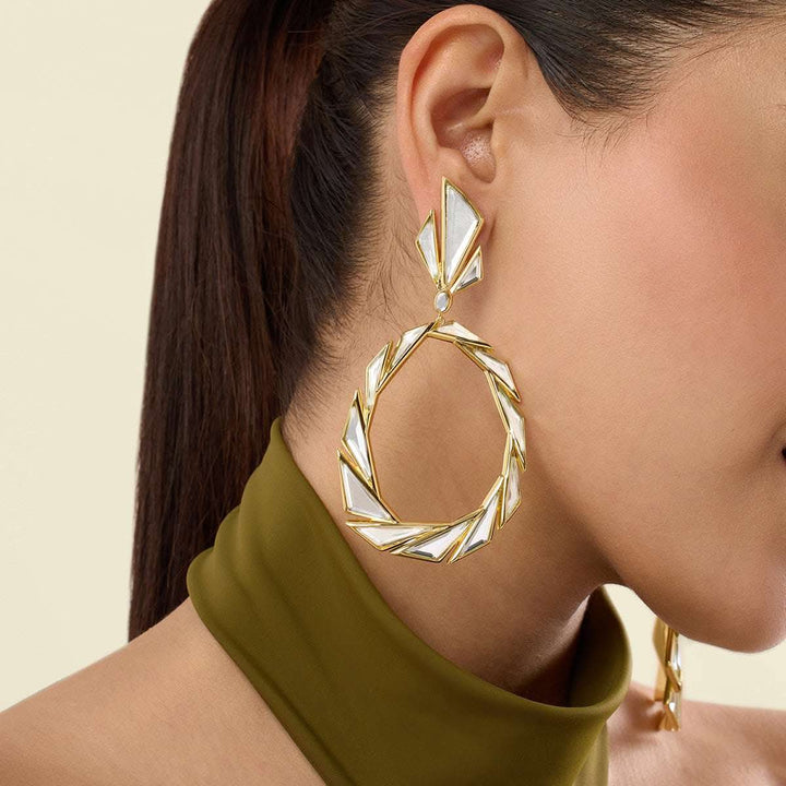 Demi Goddess Mirror Statement Libra Earrings