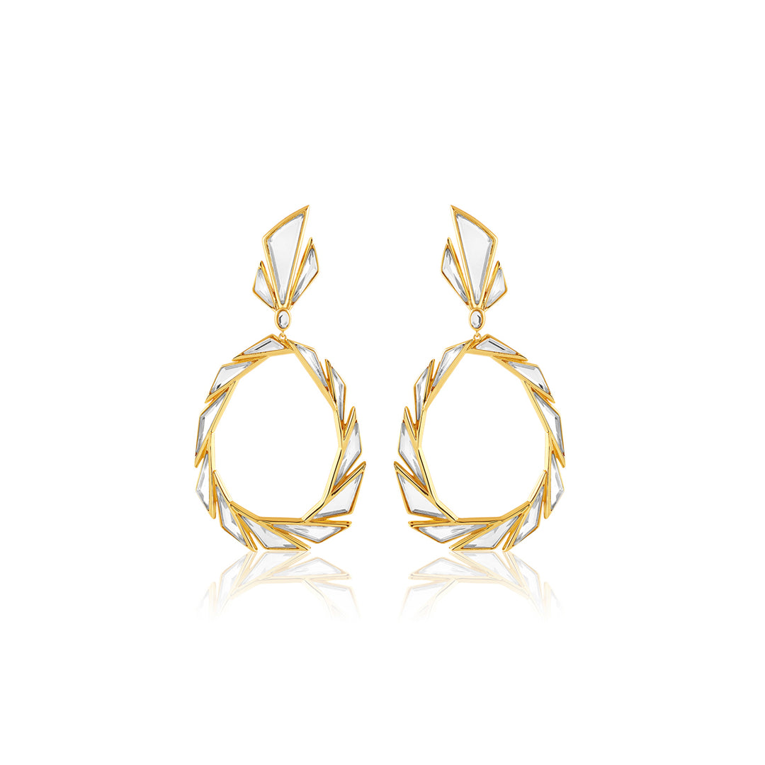 Demi Goddess Mirror Statement Libra Earrings