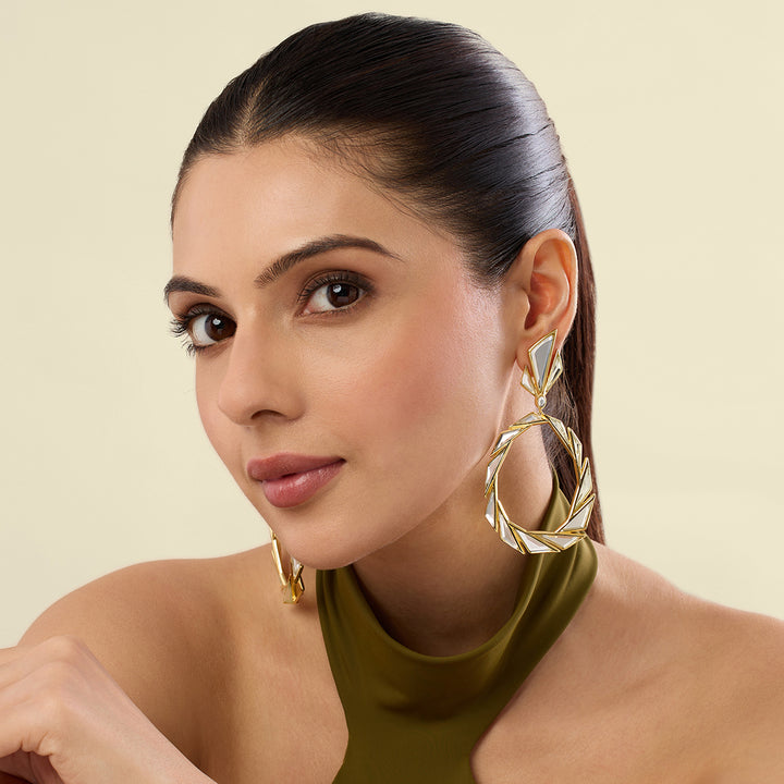 Demi Goddess Mirror Statement Libra Earrings