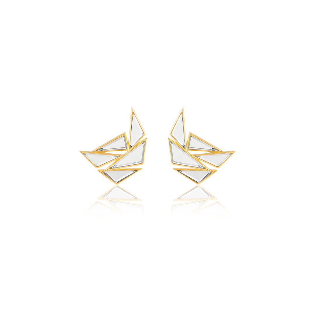Demi Goddess Mirror Cluster Stud Earrings