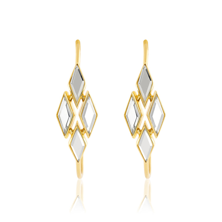 Demi Goddess Rhombus Mirror Hoop Earrings