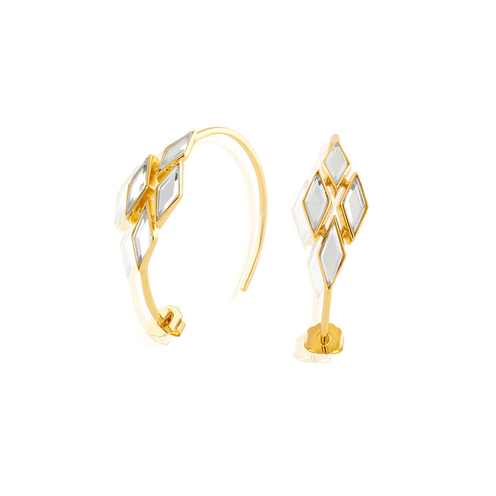 Demi Goddess Rhombus Mirror Hoop Earrings