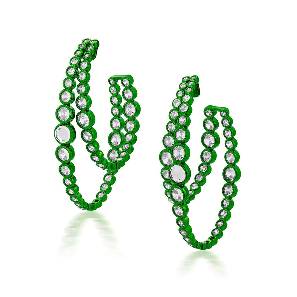 Diana Penty Parakeet Green Double Hoop Earrings