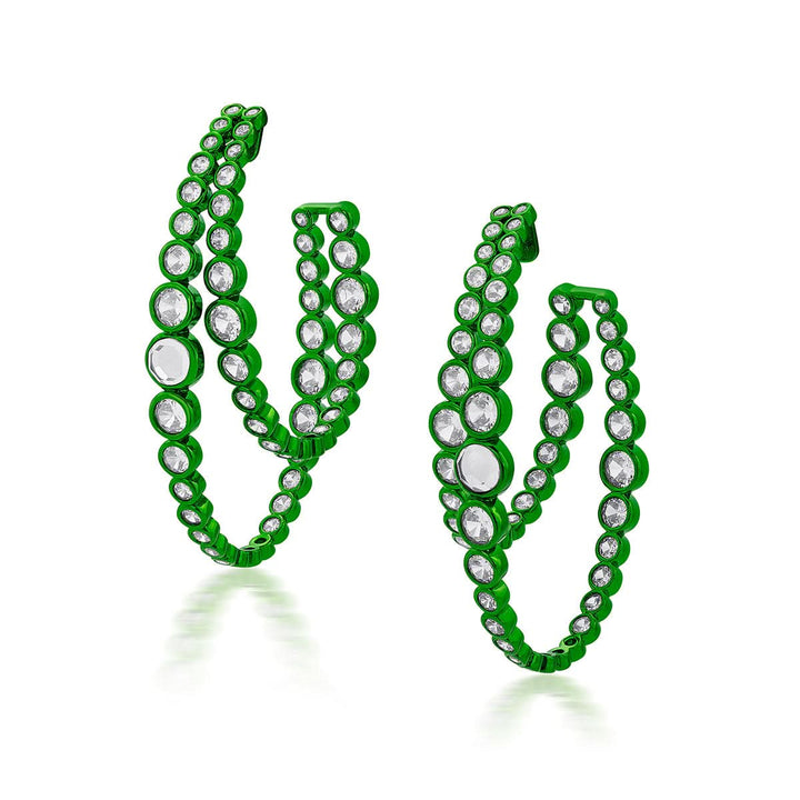 Diana Penty Parakeet Green Double Hoop Earrings