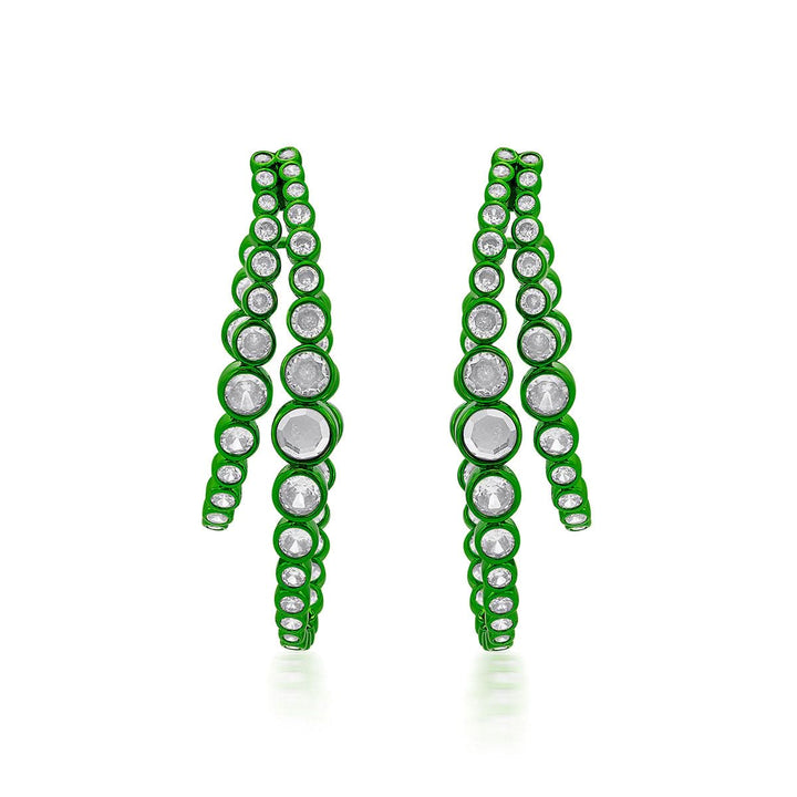 Diana Penty Parakeet Green Double Hoop Earrings