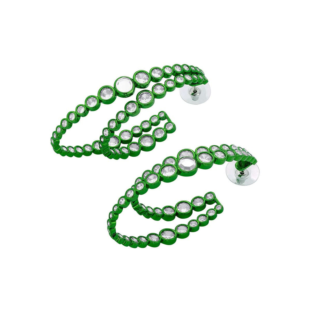 Diana Penty Parakeet Green Double Hoop Earrings