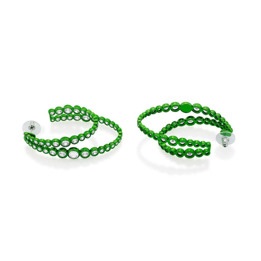 Diana Penty Parakeet Green Double Hoop Earrings