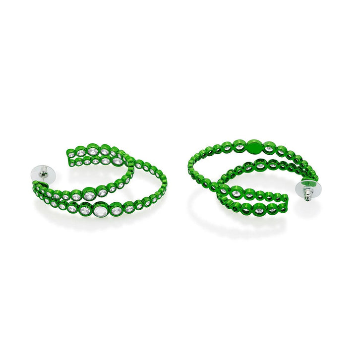Diana Penty Parakeet Green Double Hoop Earrings