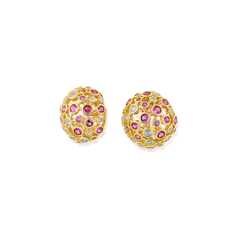 Crystal Ball Red Party Studs