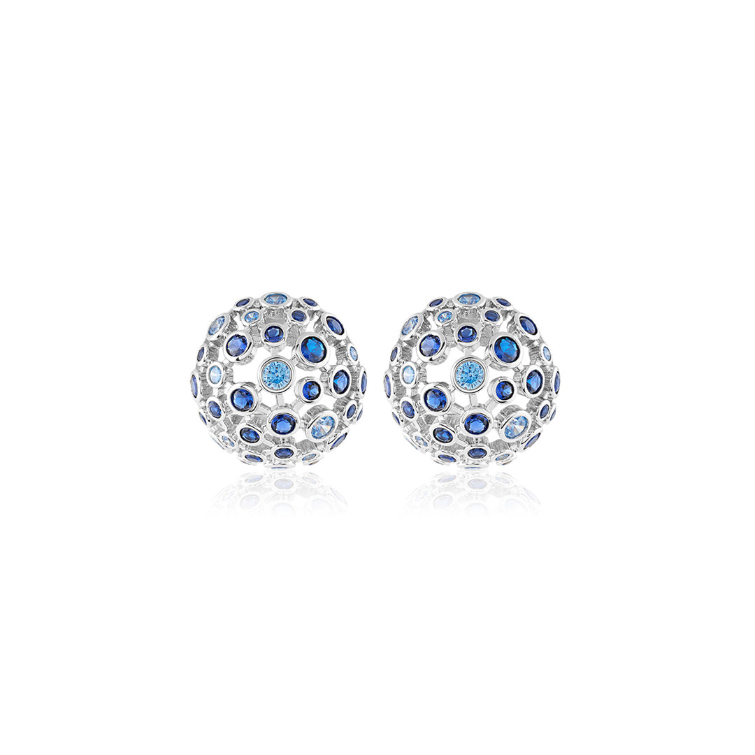 Crystal Ball Blue Party Studs