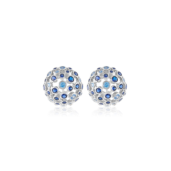 Crystal Ball Blue Party Studs