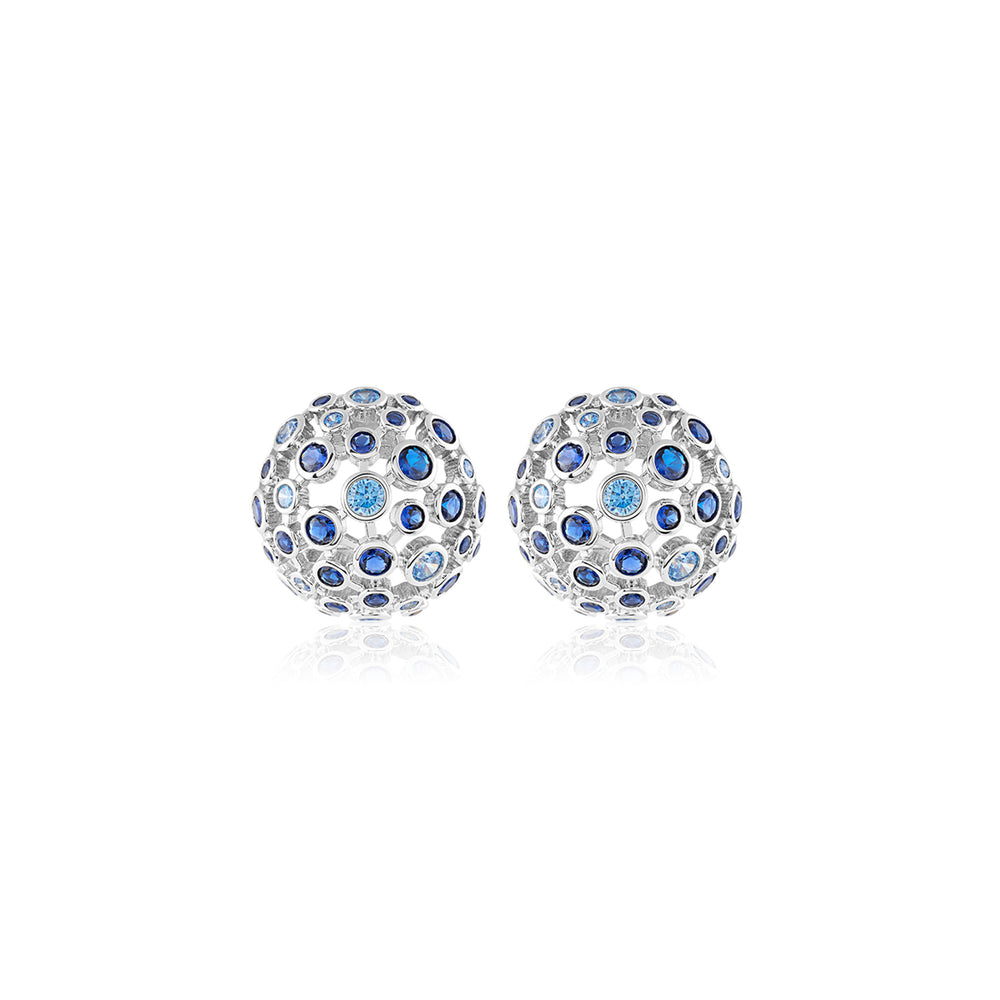 Crystal Ball Blue Party Studs