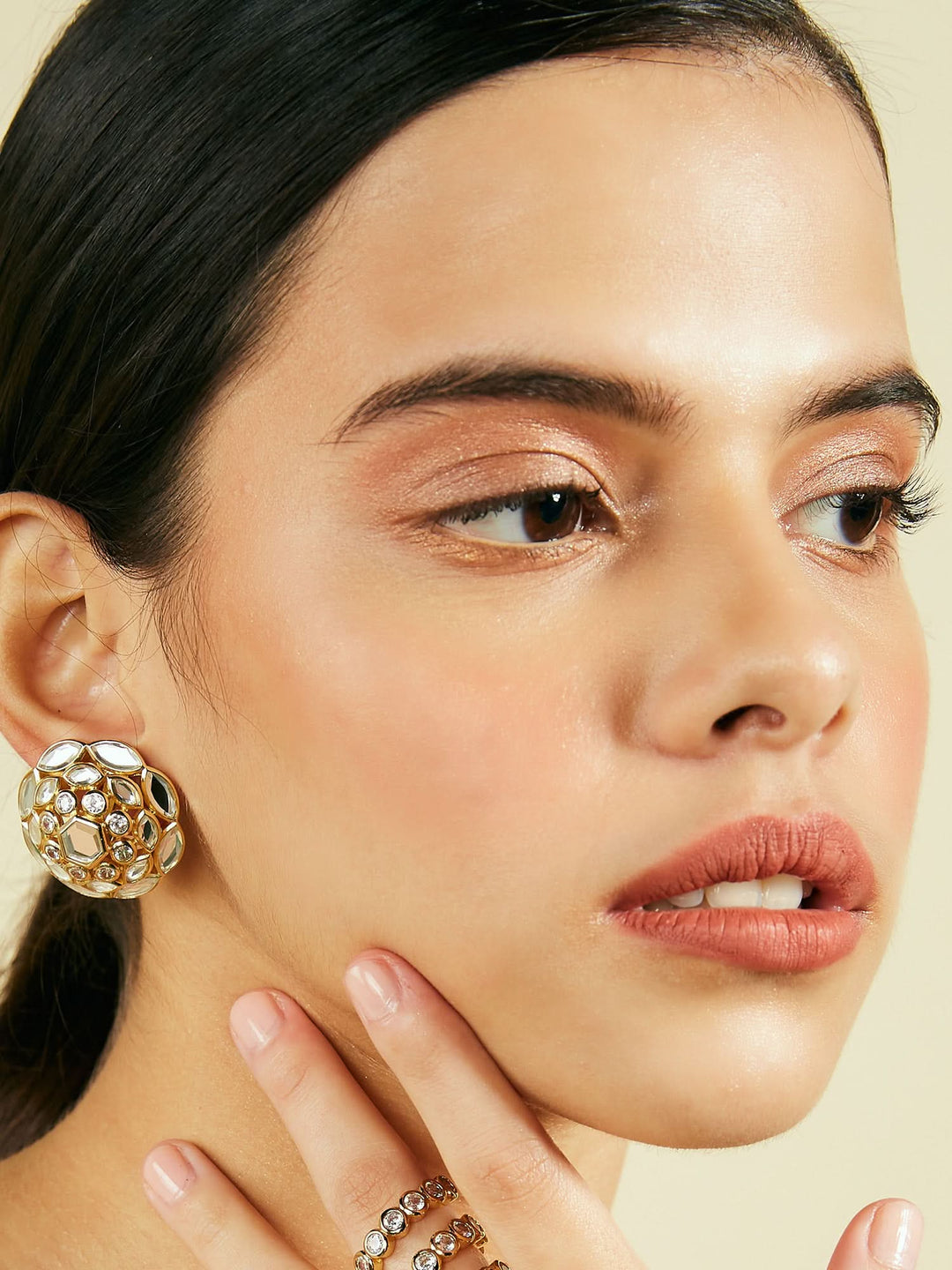 Marquise Mirror Cluster Stud Earrings