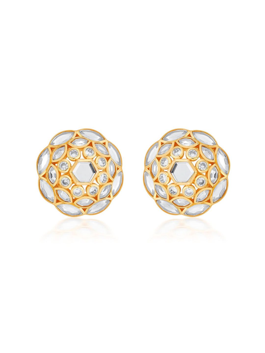 Marquise Mirror Cluster Stud Earrings