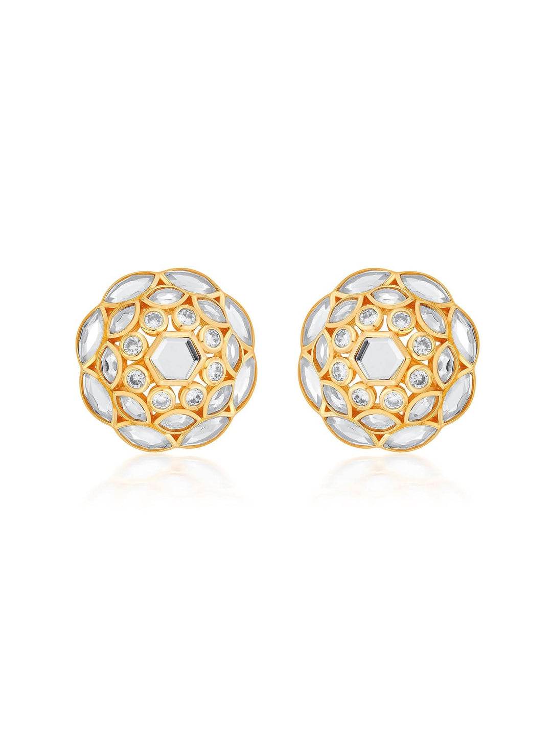Marquise Mirror Cluster Stud Earrings
