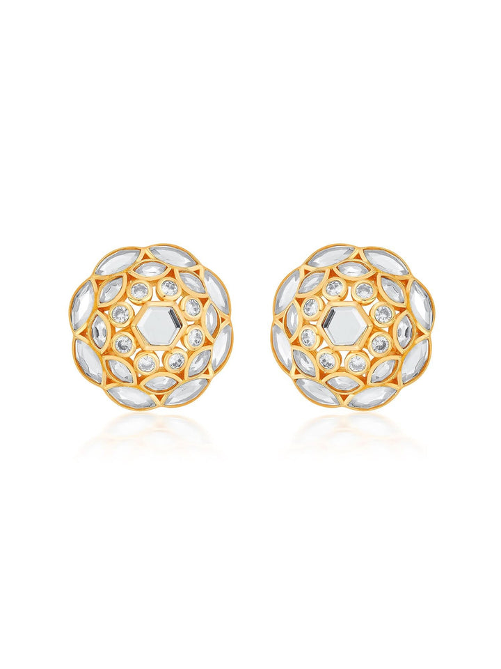 Marquise Mirror Cluster Stud Earrings