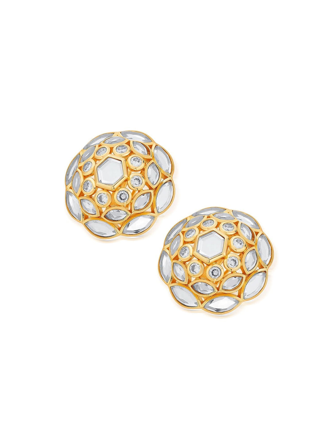 Marquise Mirror Cluster Stud Earrings