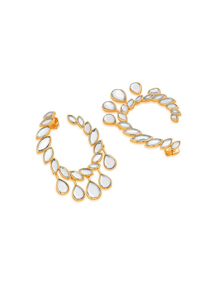 Marquise Mirror Open Oval Earrings 