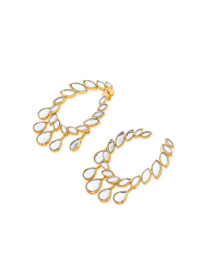 Marquise Mirror Open Oval Earrings 