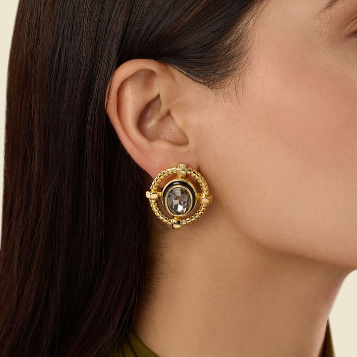 Amal Grey Crystal Studs