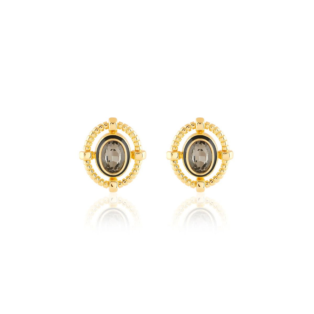 Amal Grey Crystal Studs