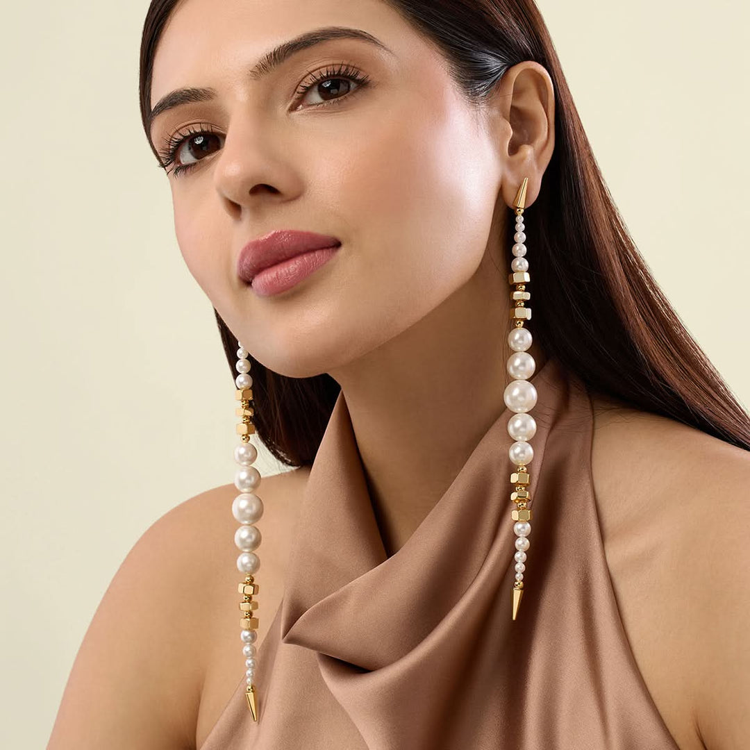 Shoulder duster Pearl Earrings