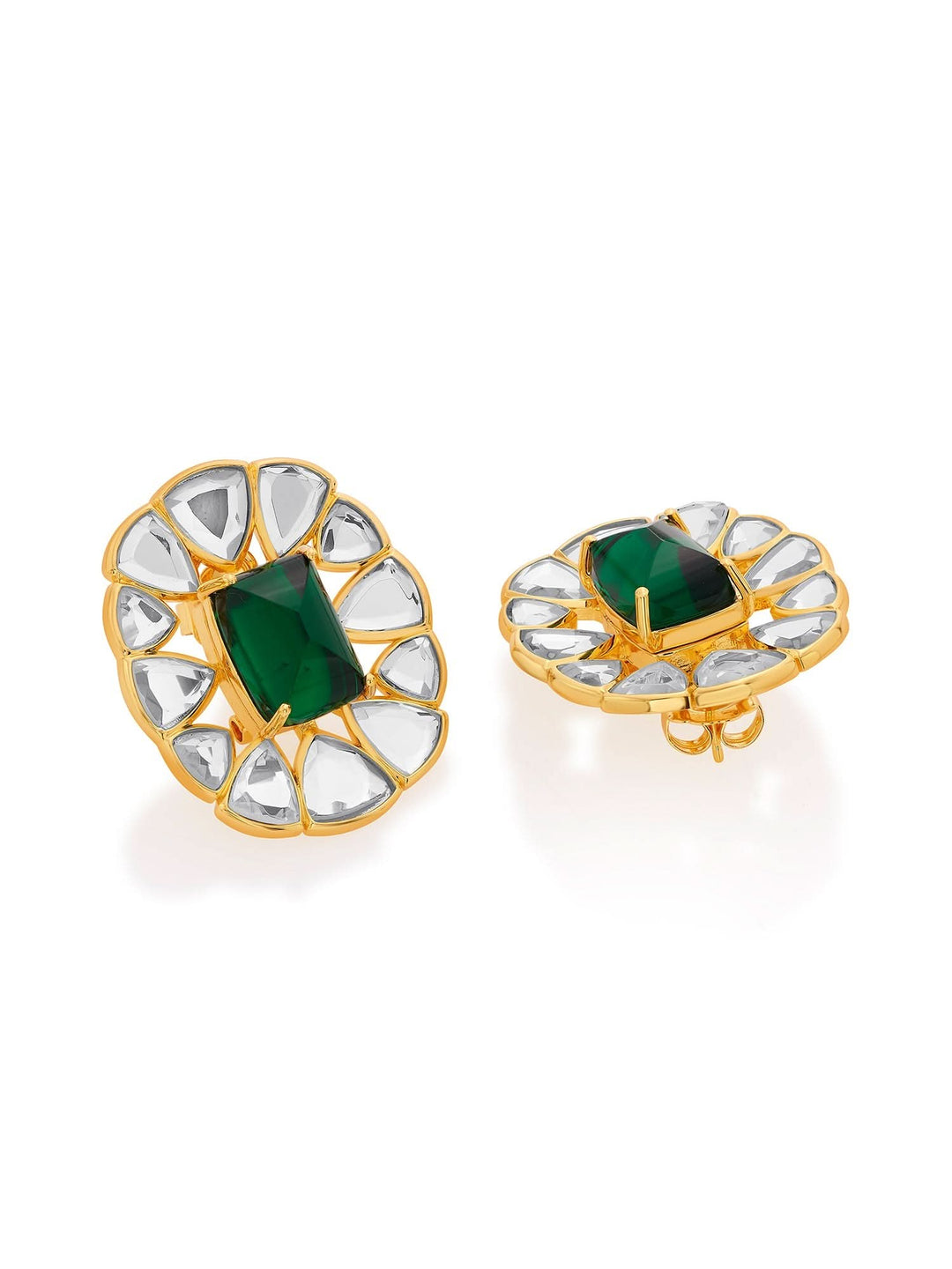 Ruhaniyat Mirror & Hydro Emerald Studs
