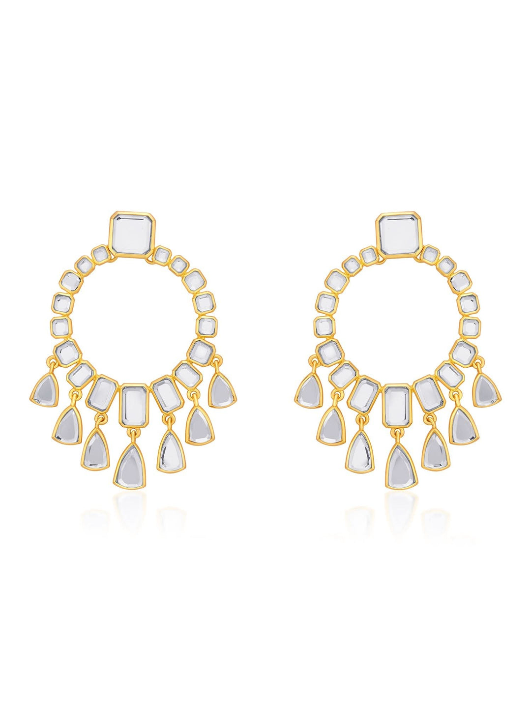 Ruhaniyat Statement Mirror Drop Earrings