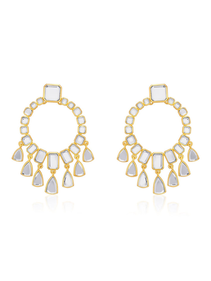 Ruhaniyat Statement Mirror Drop Earrings