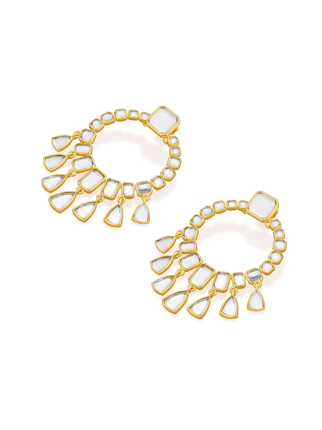 Ruhaniyat Statement Mirror Drop Earrings