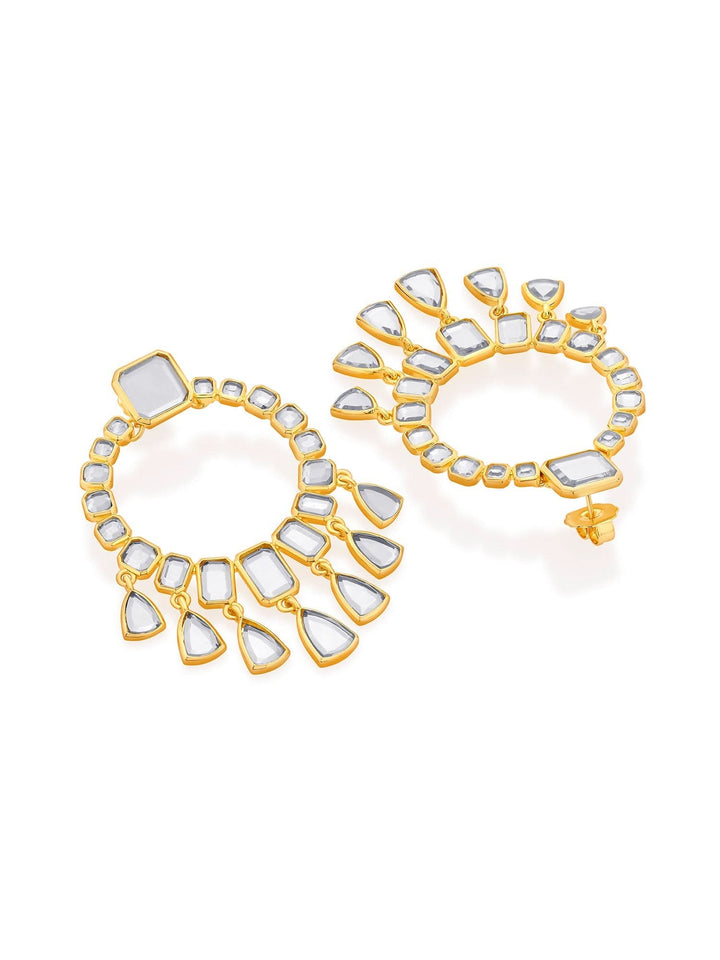 Ruhaniyat Statement Mirror Drop Earrings