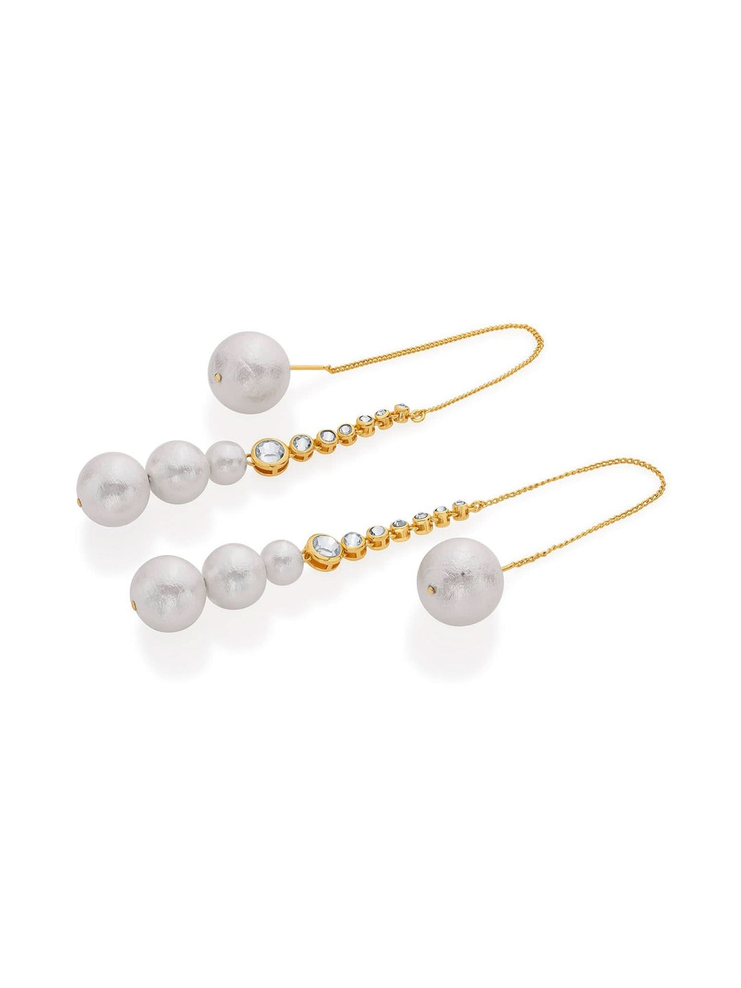 Inayat Cotton Pearl & CZ Long Earrings