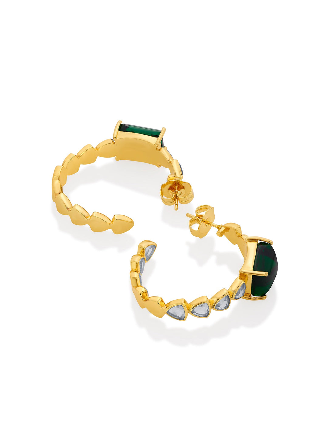 Ruhaniyat Hydro Emerald & Mirror Hoops