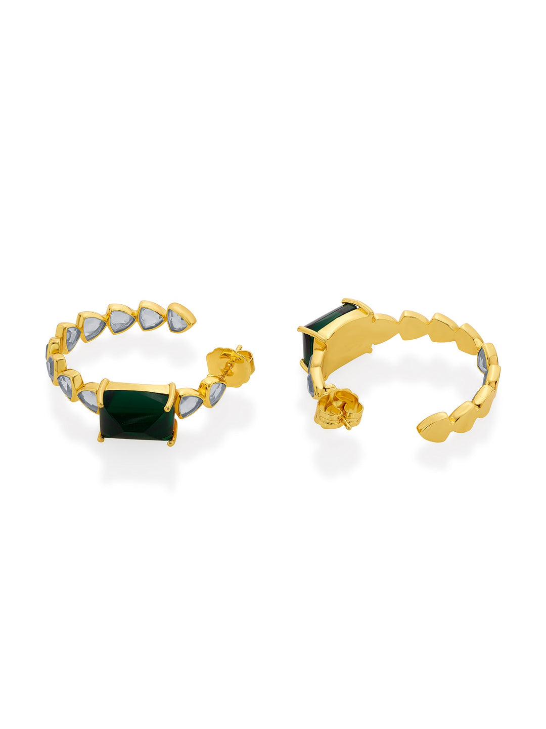 Ruhaniyat Hydro Emerald & Mirror Hoops