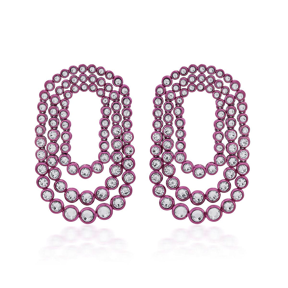 Sonali Bendre Rani Pink Tri Layered Earrings