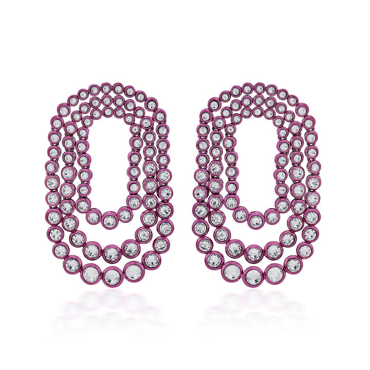 Sonali Bendre Rani Pink Tri Layered Earrings
