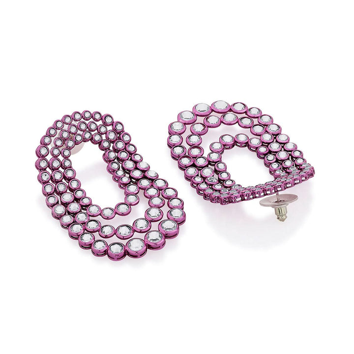 Sonali Bendre Rani Pink Tri Layered Earrings
