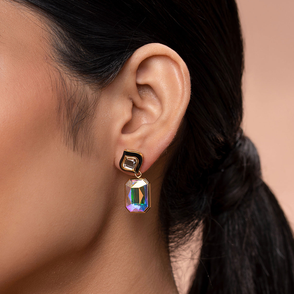 Meher Mirror Crystal Earrings - Isharya | Modern Indian Jewelry