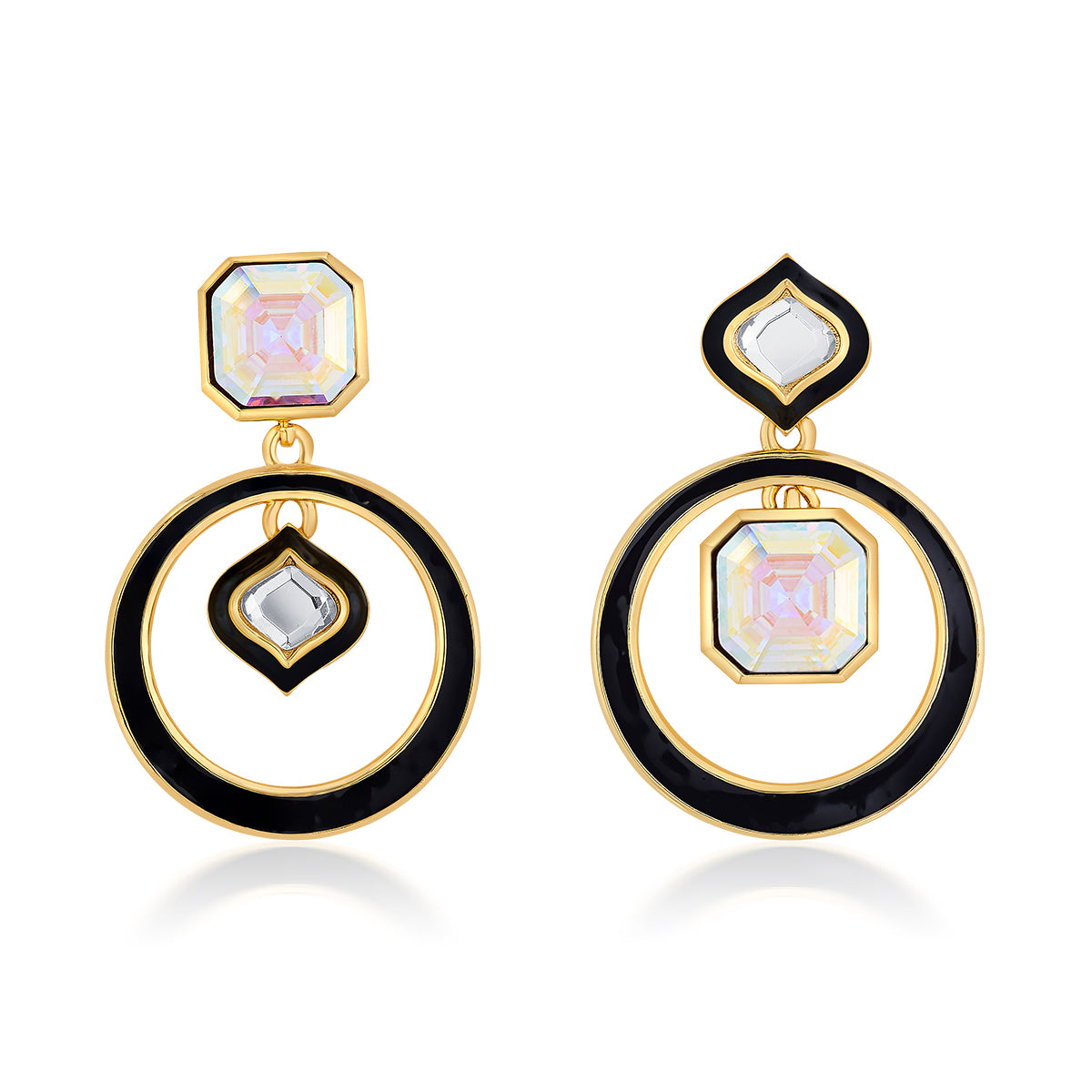 The Foggy Mirror- Golden Embellished Earrings