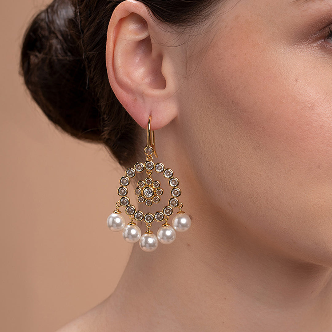 Amara CZ Pearl Jhumka Earring