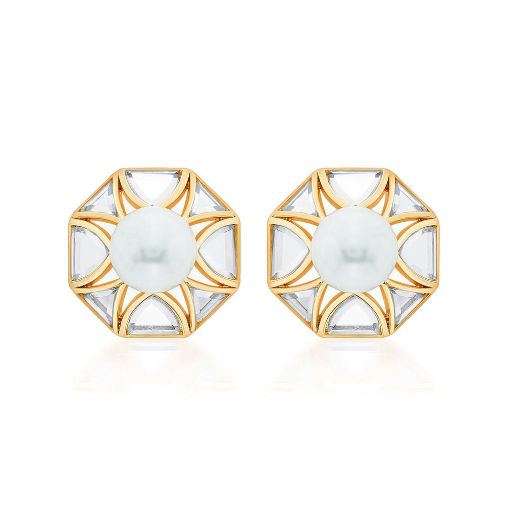 Dolly Singh Amara Pearl Octagon Earrings