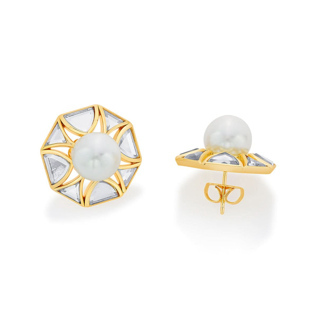 Dolly Singh Amara Pearl Octagon Earrings