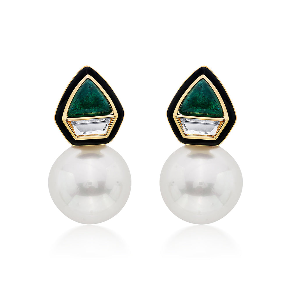 Razia Green Quartz Mirror Earrings