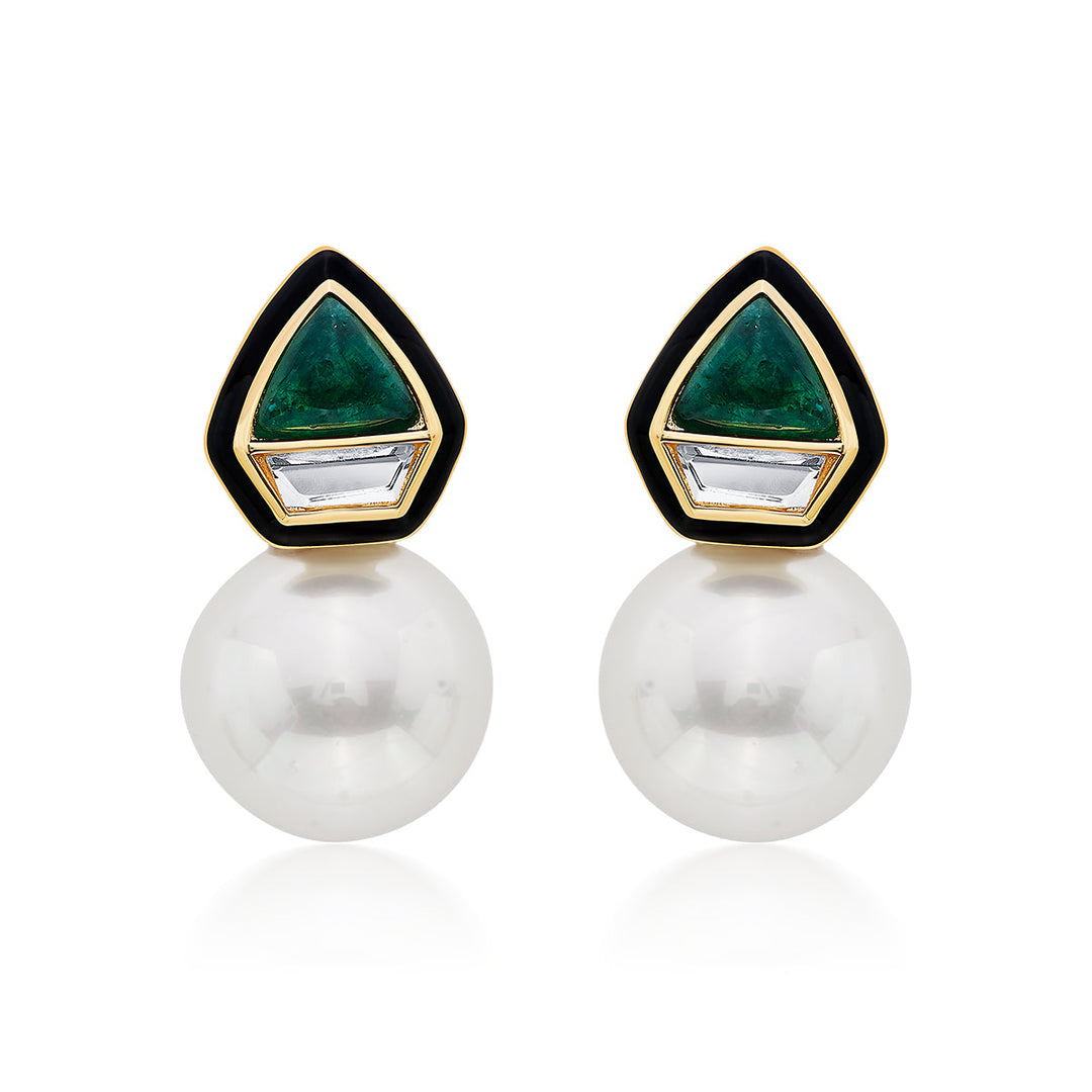 Razia Green Quartz Mirror Earrings