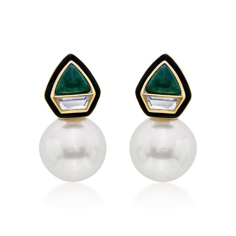 Razia Green Quartz Mirror Earrings