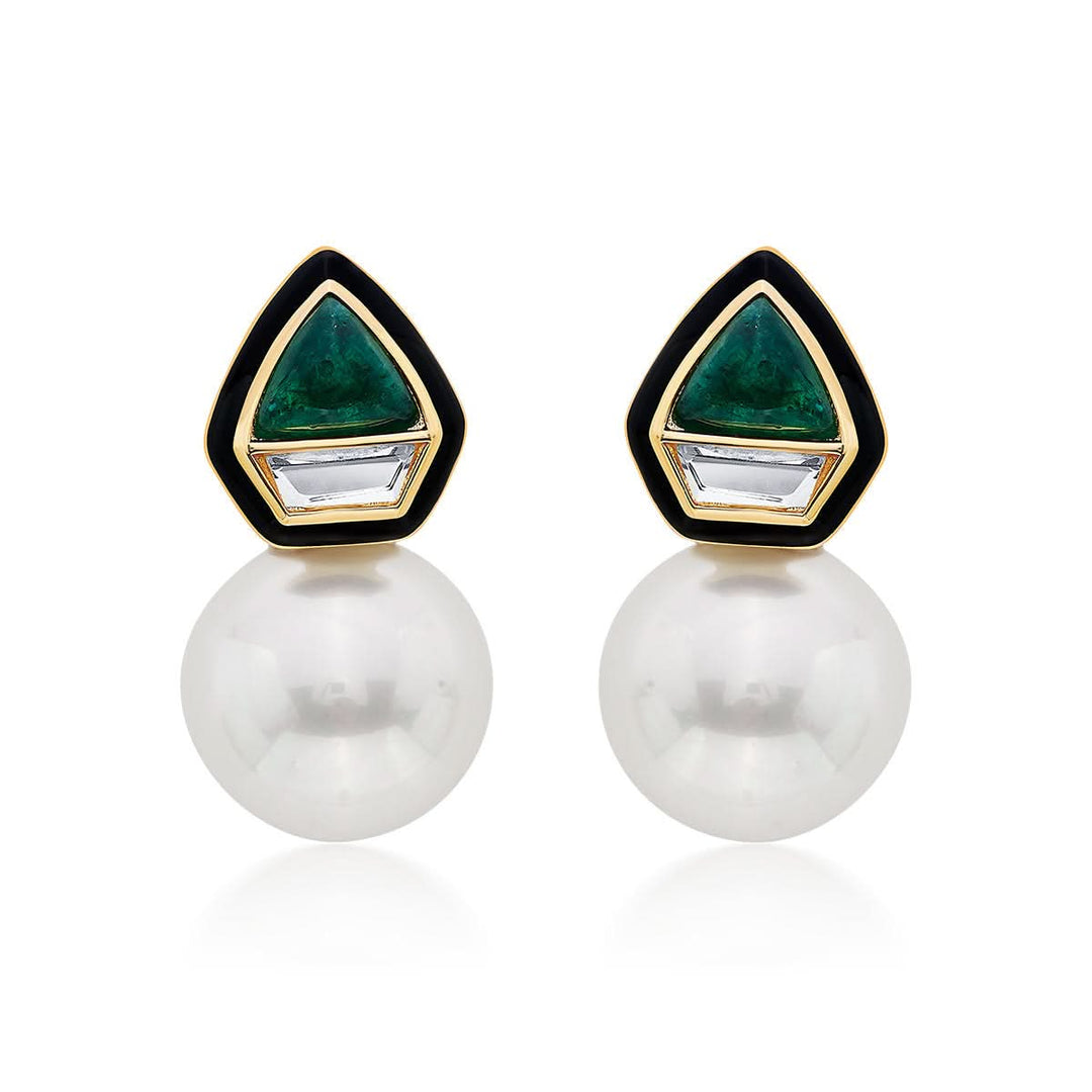 Razia Green Quartz Mirror Earrings