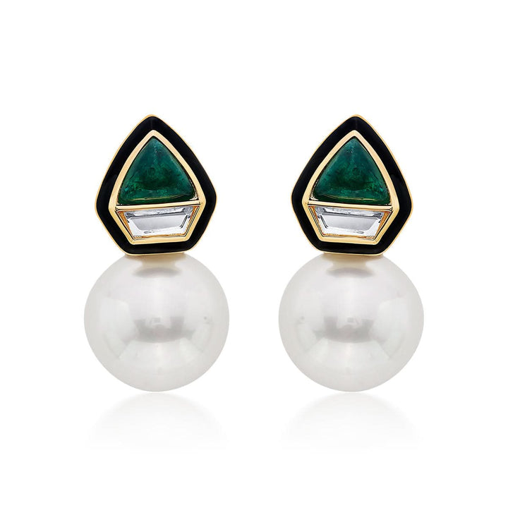 Razia Green Quartz Mirror Earrings