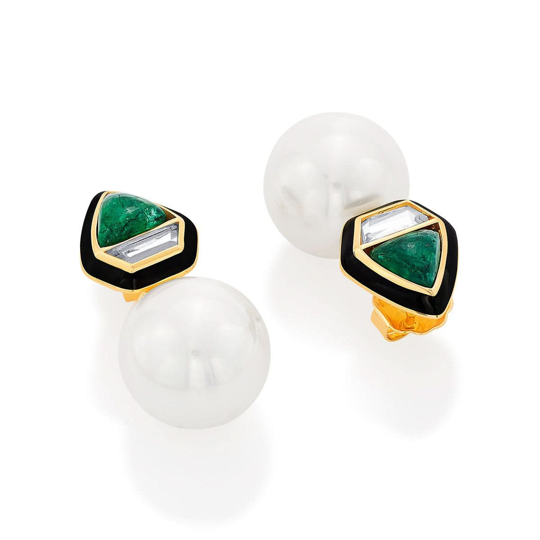 Razia Green Quartz Mirror Earrings