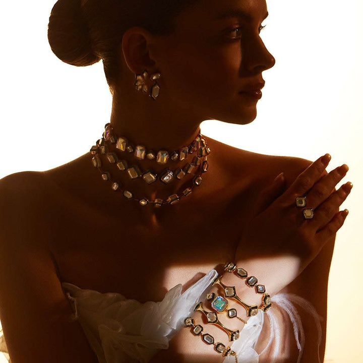 Amina Mirror Stud Earrings